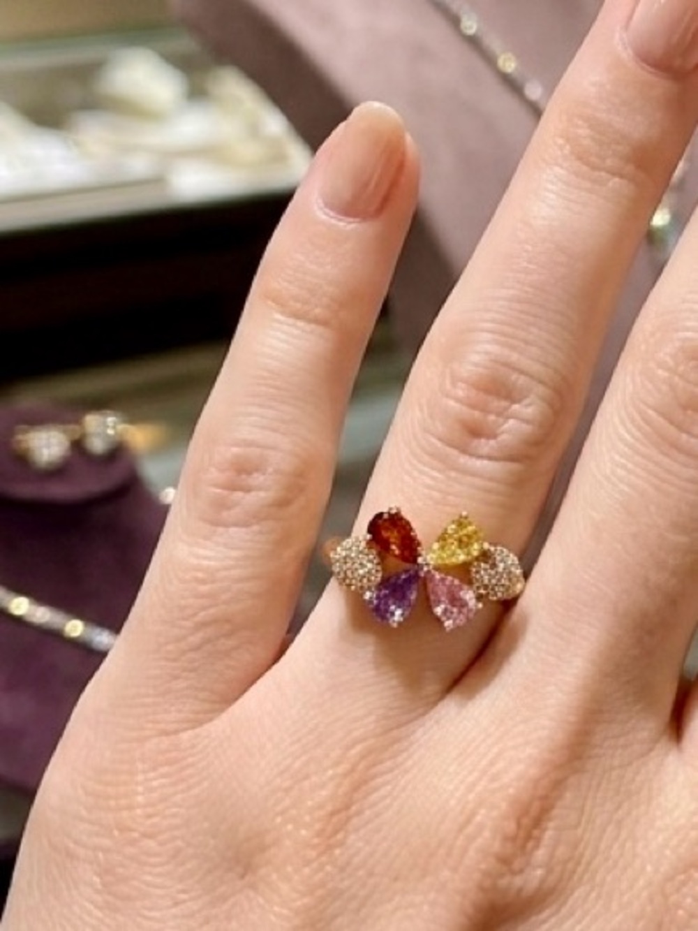 Elegant Multicolor Ring Gemstone